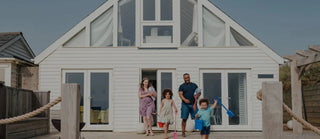 Family outside house